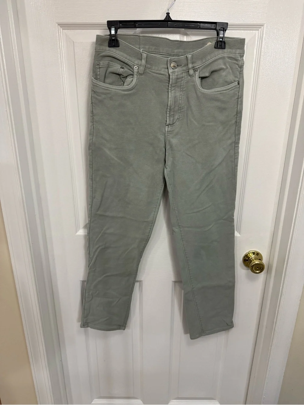 Men’s Faherty Stretch Terry 5 Pocket Green Pants Size 31x28